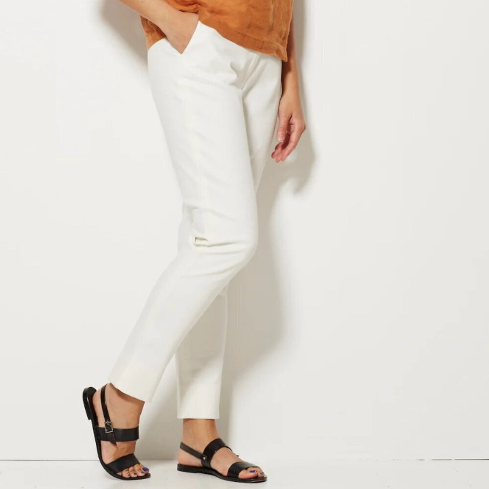 Apiece Apart White Camille Straight Leg Pants Size 6 - 23042